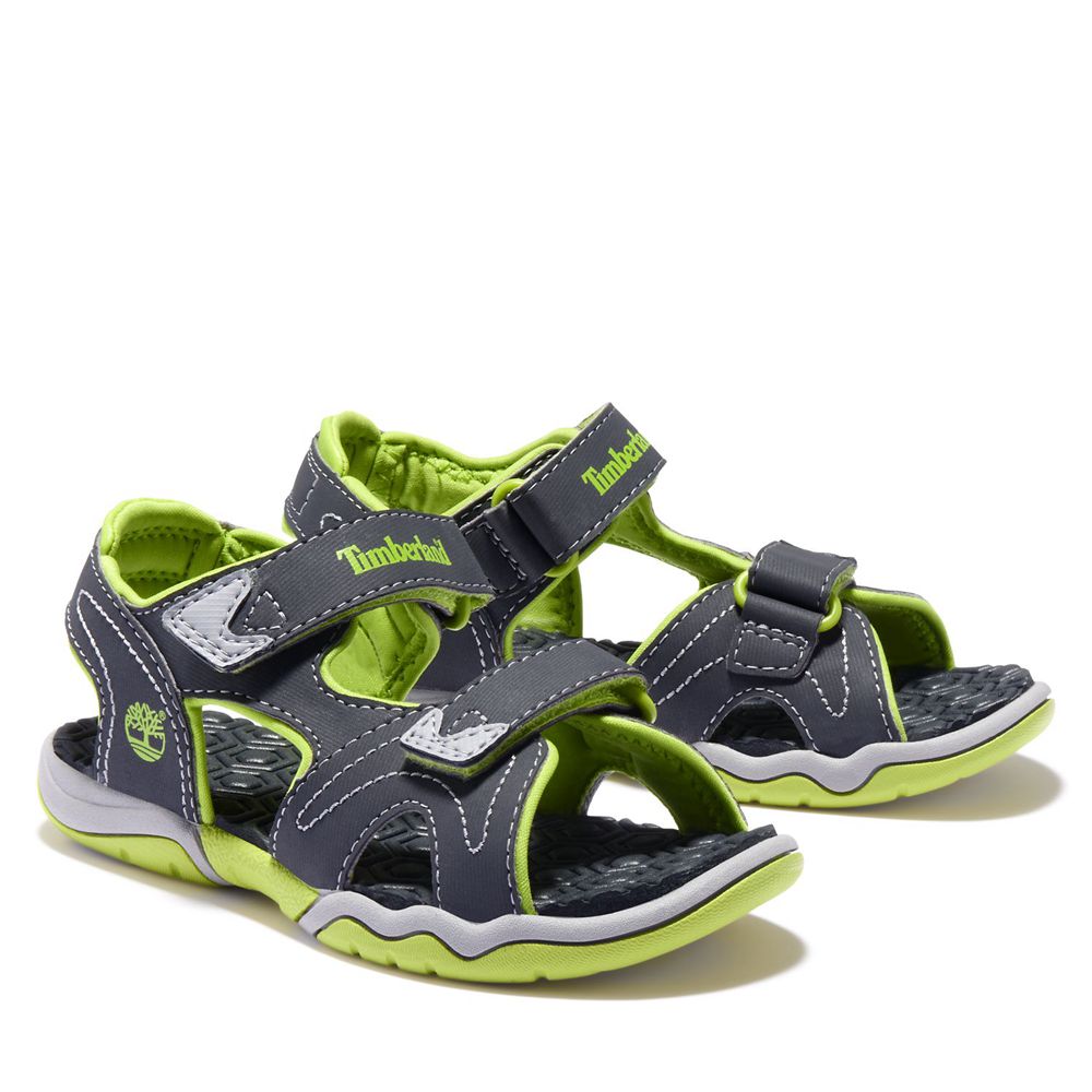 Timberland Kids Sandals Adventure Seeker 2-Strap - Grey/Green - India EQ6348105